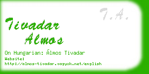tivadar almos business card